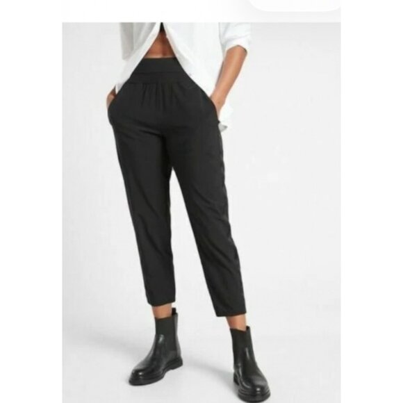 Athleta Pant Size 2 Nolita Slim Tapered Black Casual Pull On Style 980400 Crop - Picture 9 of 13